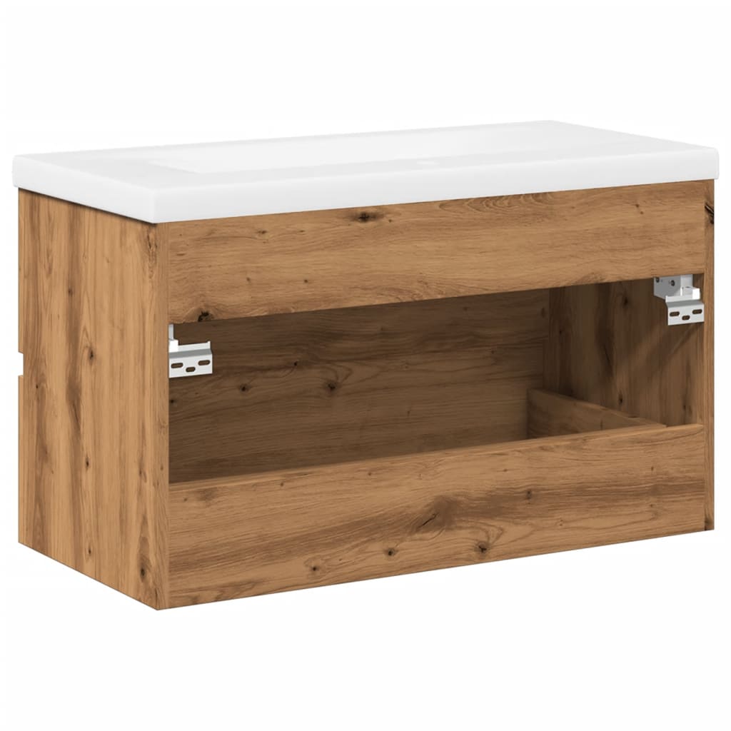 vidaXL Szafka z wbudowaną umywalką, dąb artisan