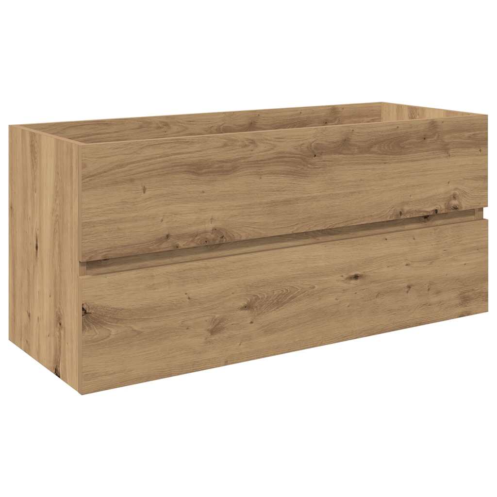 vidaXL Szafka pod umywalkę z wbudowaną umywalką i baterią dąb artisan
