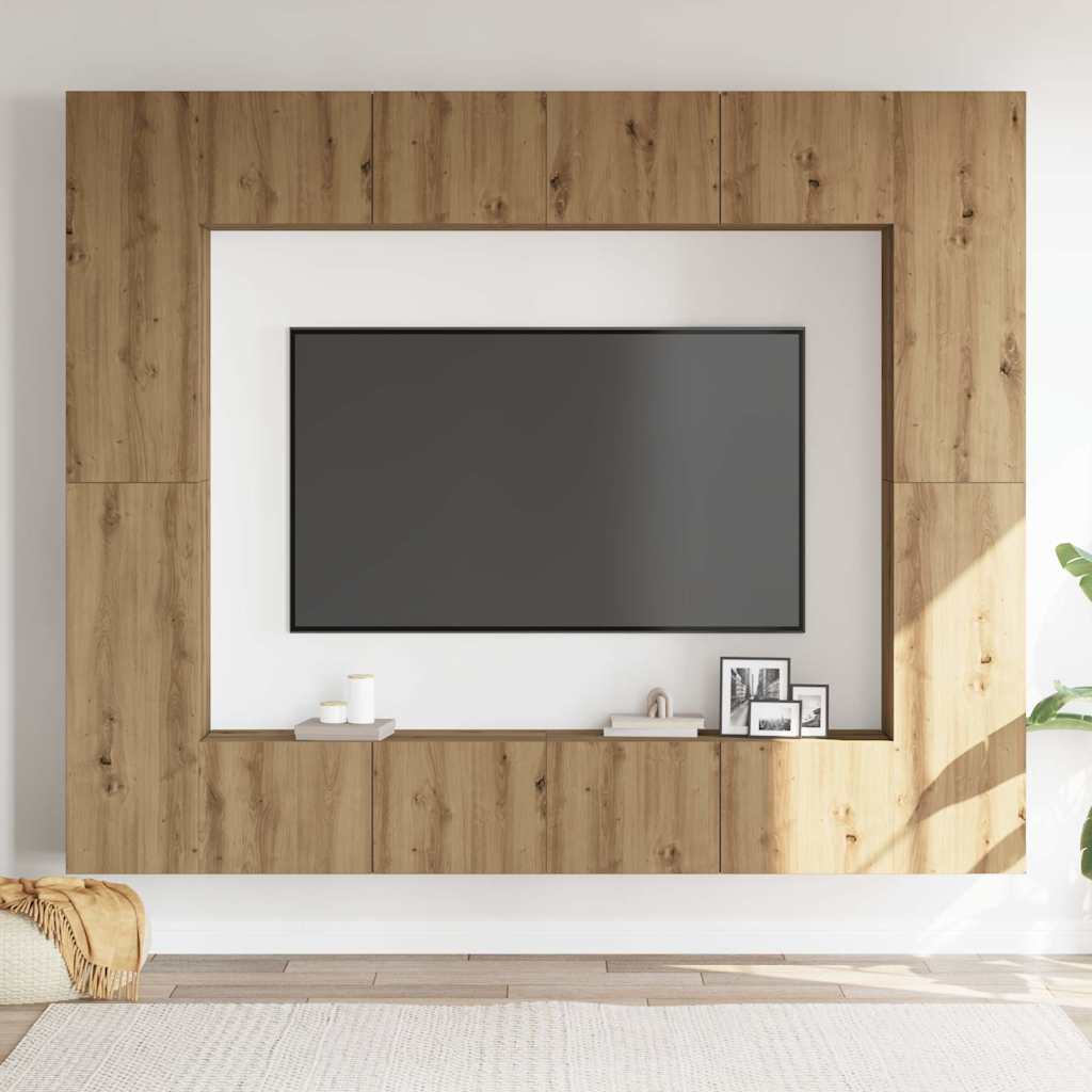 vidaXL 8-cz. zestaw szafek TV, dąb artisan, materiał drewnopochodny
