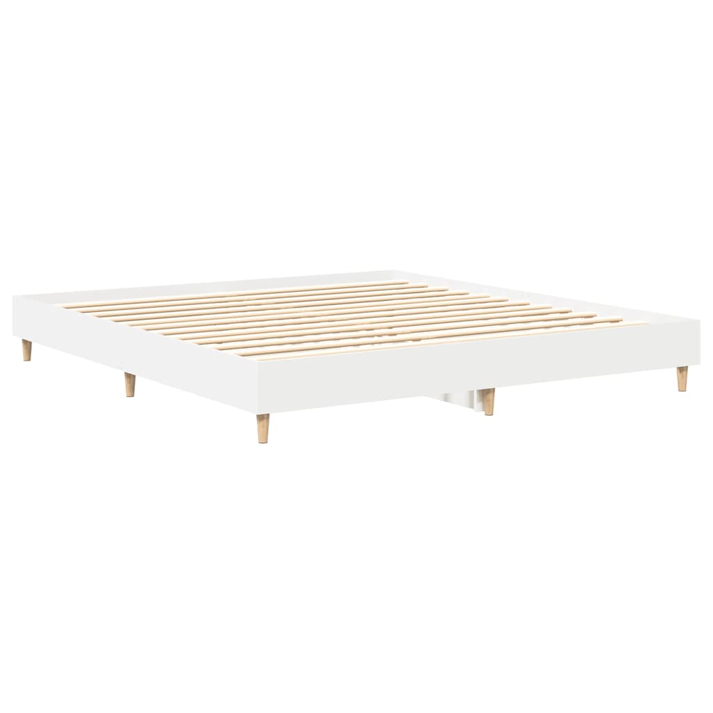 vidaXL Rama łóżka bez materaca Biała 180x200cm Drewno klejone