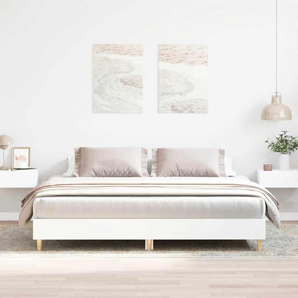 vidaXL Rama łóżka bez materaca Biała 180x200cm Drewno klejone