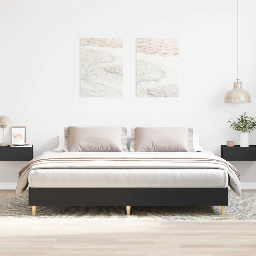 vidaXL Rama łóżka bez materaca Czarna 180x200cm Drewno klejone