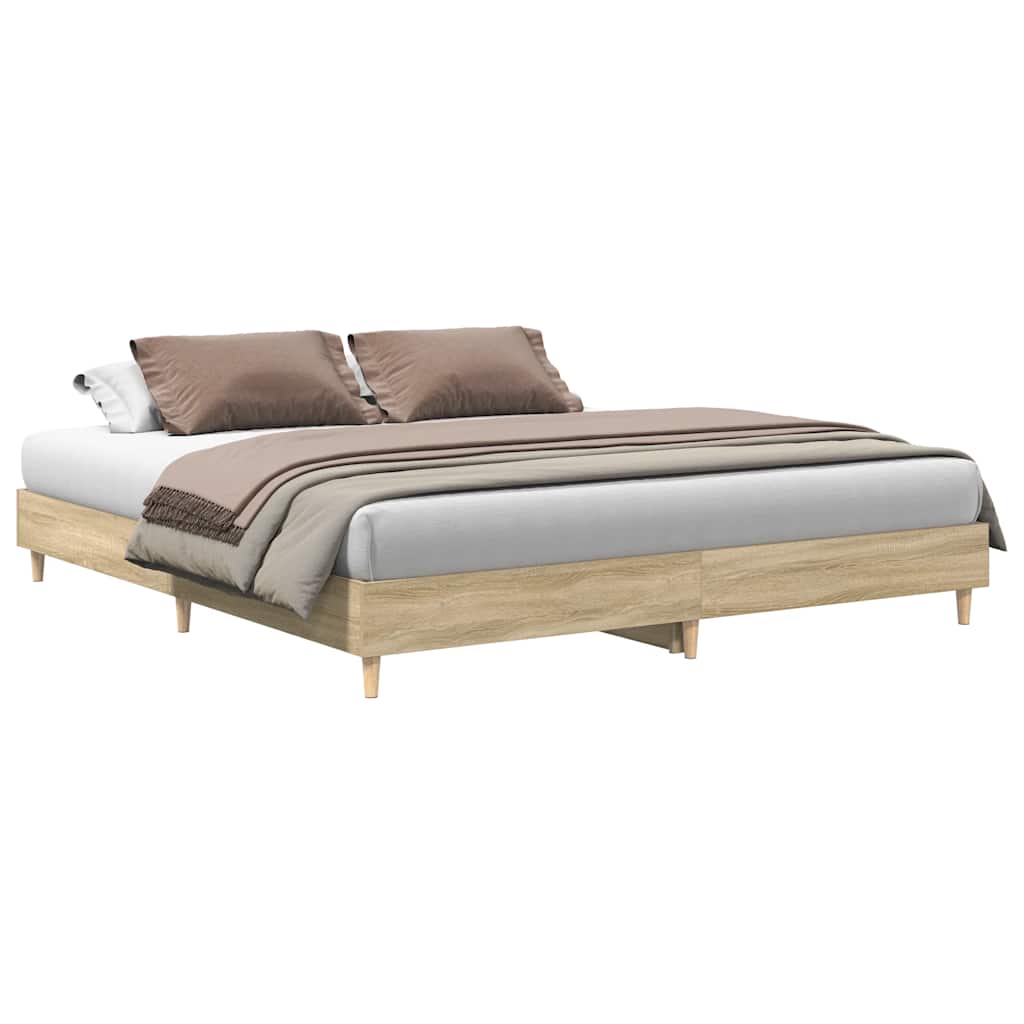 vidaXL Rama łóżka bez materaca Sonoma Oak 180x200cm Drewno klejone