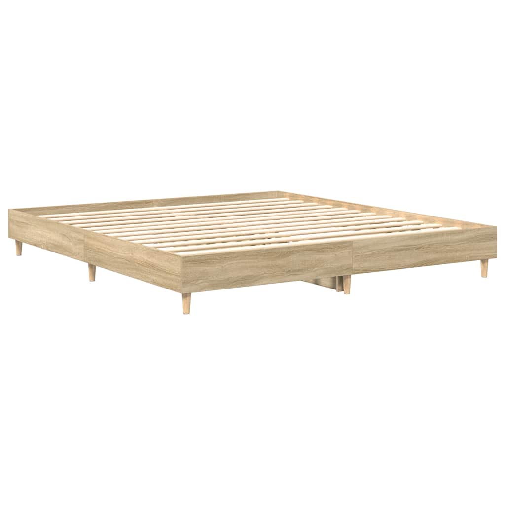 vidaXL Rama łóżka bez materaca Sonoma Oak 180x200cm Drewno klejone