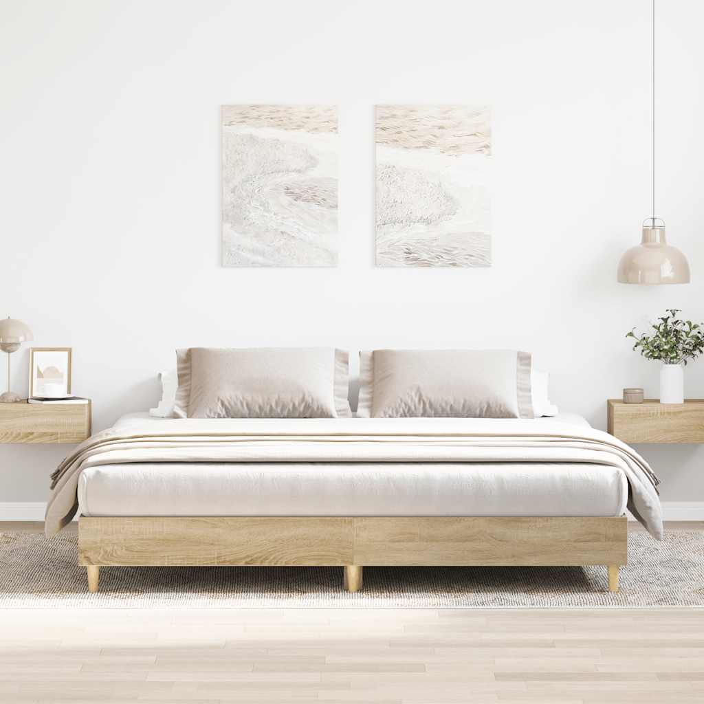 vidaXL Rama łóżka bez materaca Sonoma Oak 180x200cm Drewno klejone