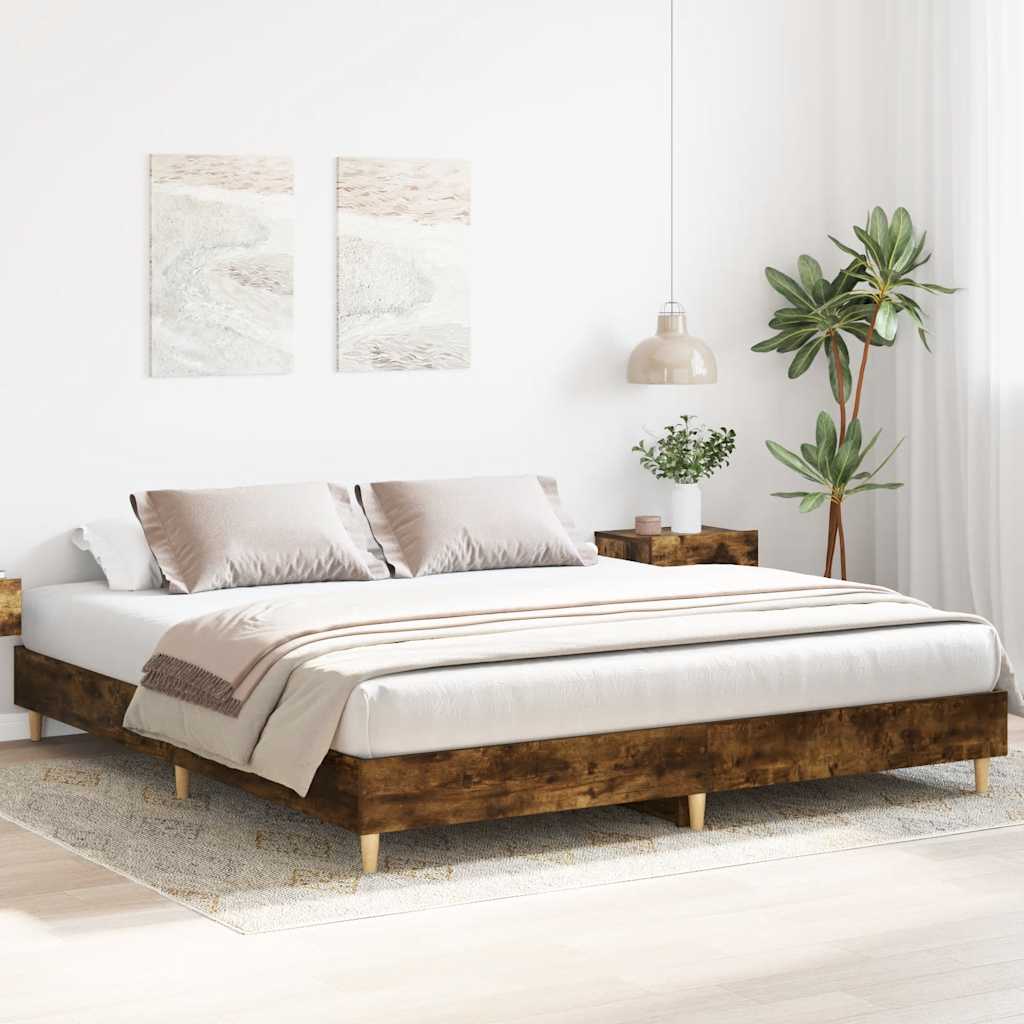 vidaXL Rama łóżka bez materaca dąb wędzony 180x200cm drewno klejone