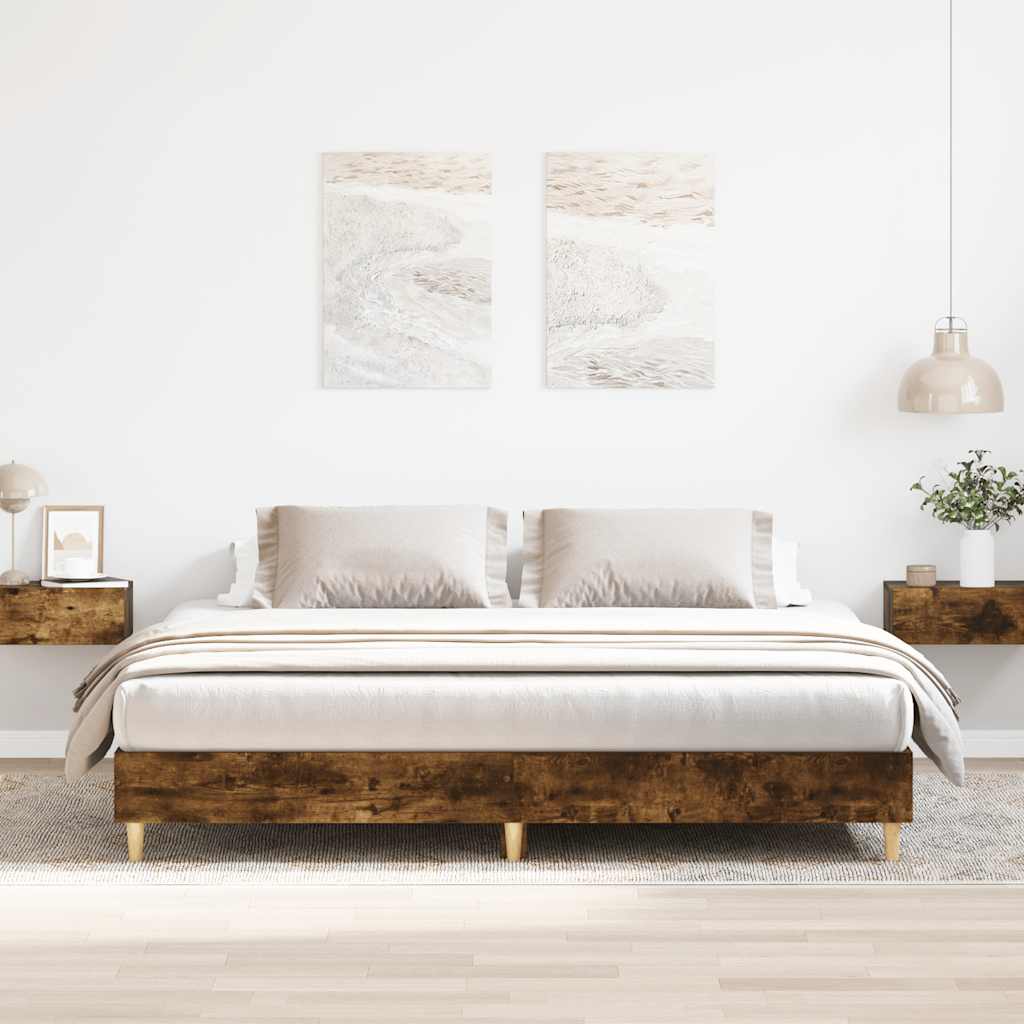 vidaXL Rama łóżka bez materaca dąb wędzony 180x200cm drewno klejone