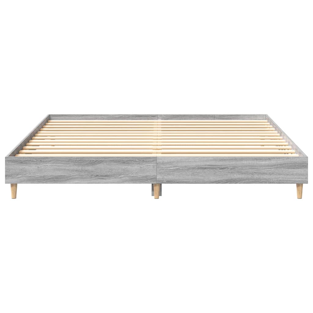 vidaXL Rama łóżka bez materaca Szary Sonoma 180x200cm Drewno klejone