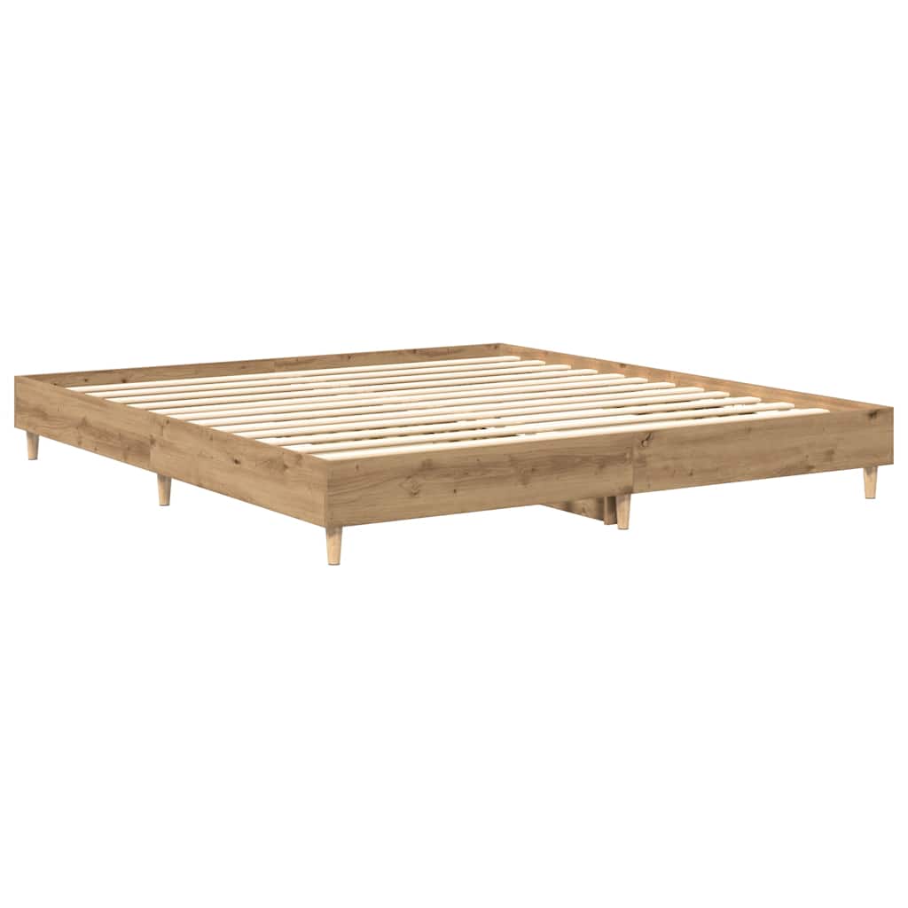 vidaXL Rama łóżka bez materaca Artisan Oak 180x200cm Drewno klejone