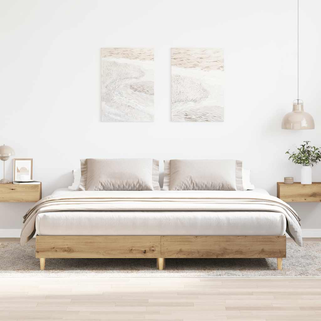 vidaXL Rama łóżka bez materaca Artisan Oak 180x200cm Drewno klejone