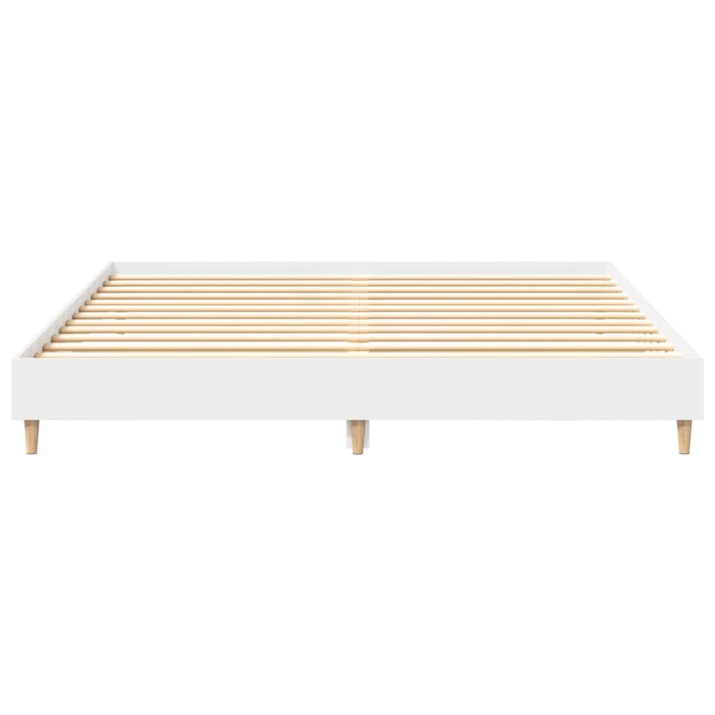 vidaXL Rama łóżka bez materaca Biała 160x200cm Drewno klejone