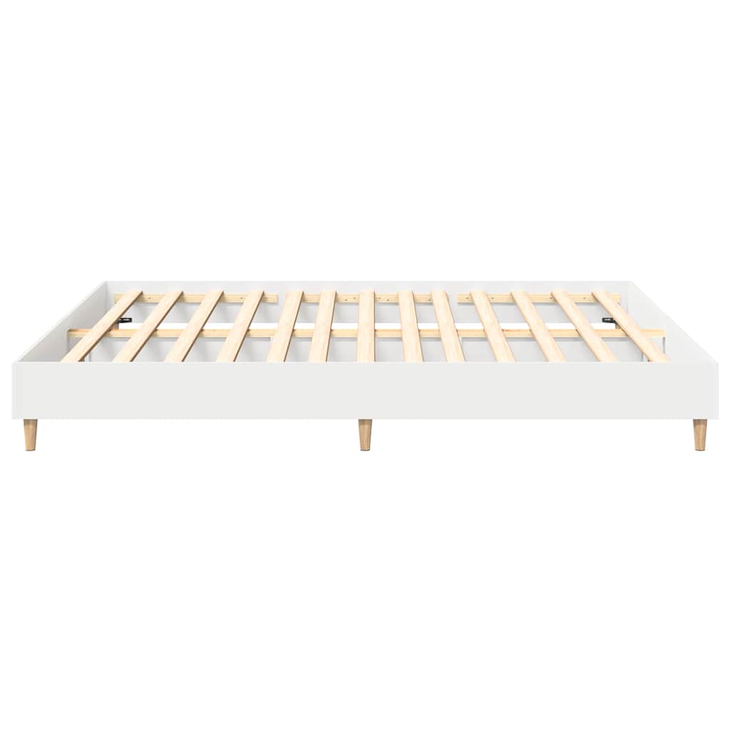 vidaXL Rama łóżka bez materaca Biała 160x200cm Drewno klejone