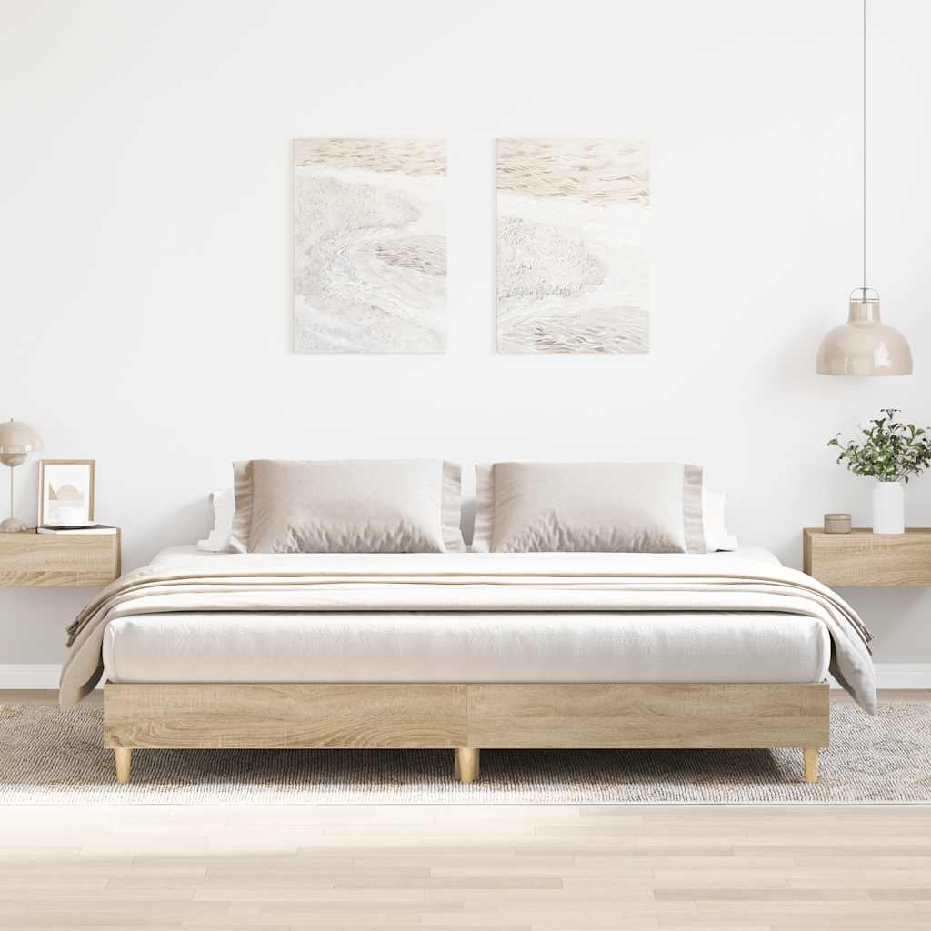 vidaXL Łóżko bez materaca, dąb sonoma, 160x200 cm