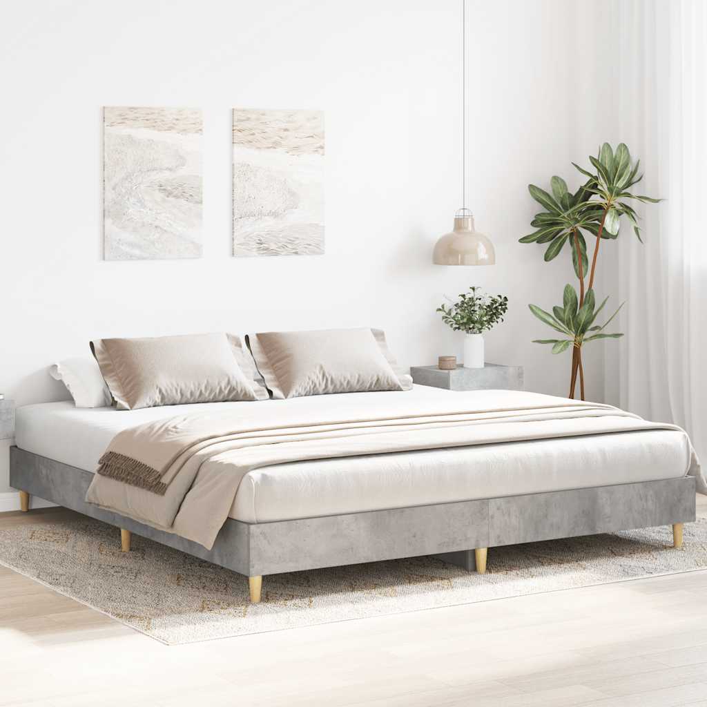 vidaXL Rama łóżka bez materaca Betonowa szarość 160x200cm
