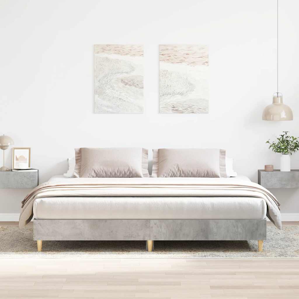 vidaXL Rama łóżka bez materaca Betonowa szarość 160x200cm