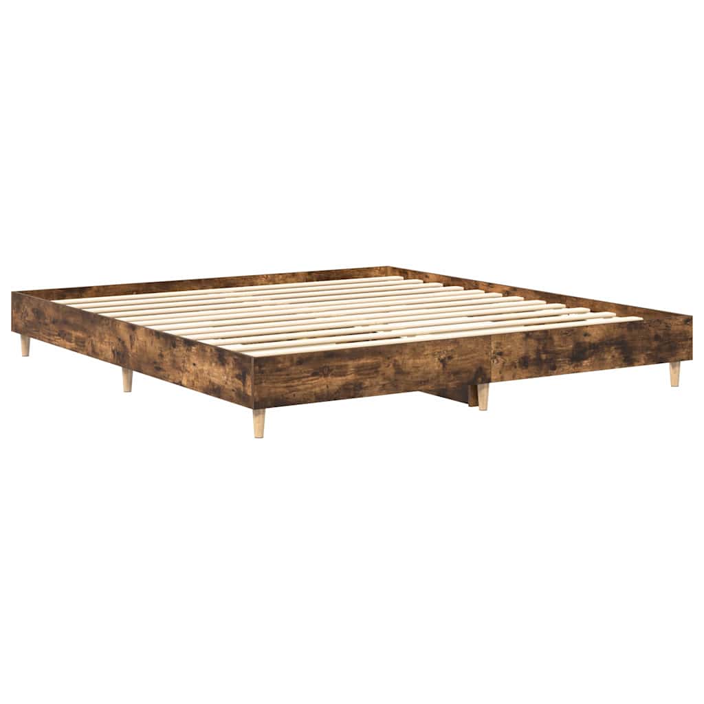 vidaXL Rama łóżka bez materaca dąb wędzony 160x200cm drewno klejone