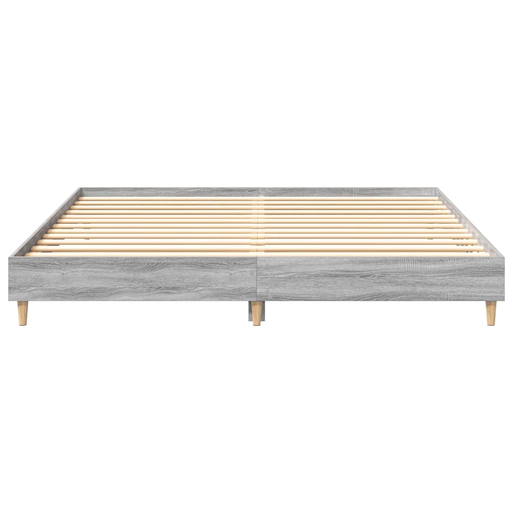 vidaXL Rama łóżka bez materaca Szary Sonoma 160x200cm Drewno klejone