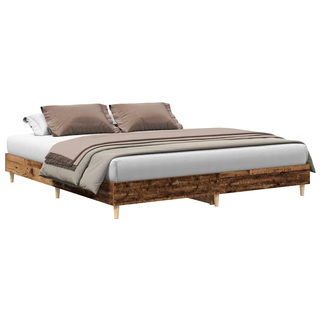 vidaXL Rama łóżka bez materaca Stare drewno 160x200cm Drewno klejone