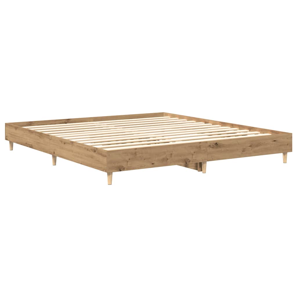 vidaXL Rama łóżka bez materaca Artisan Oak 160x200cm Drewno klejone