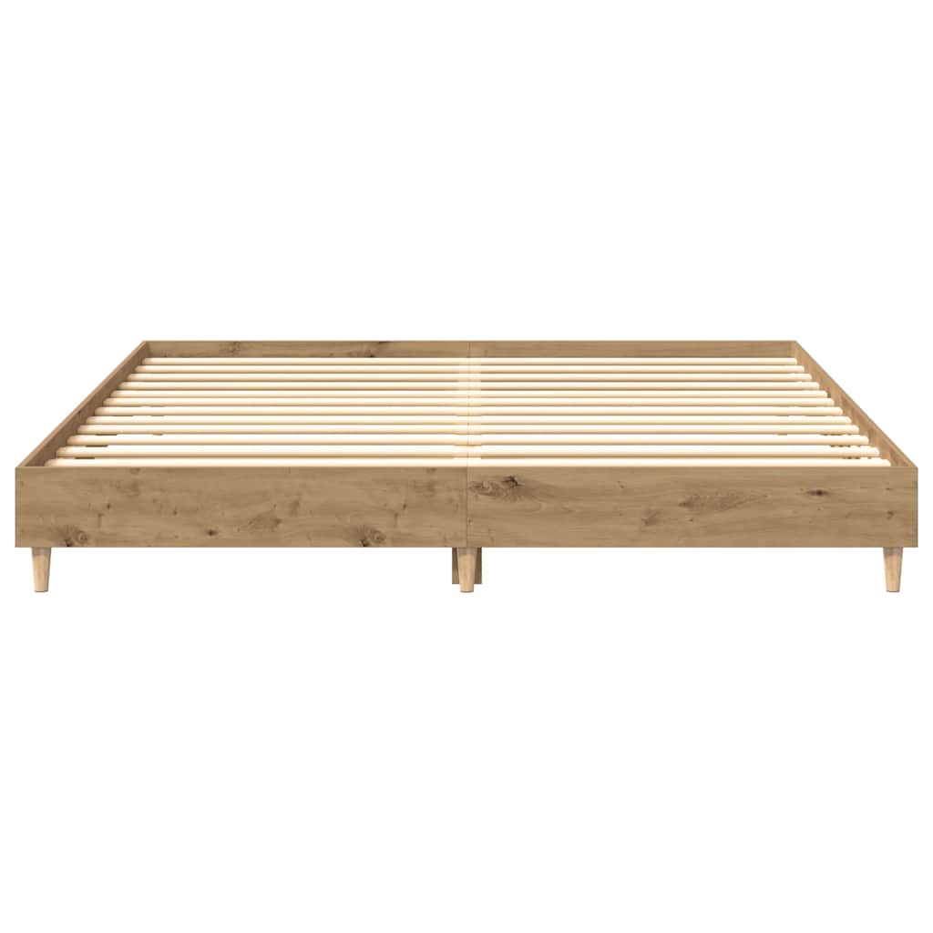 vidaXL Rama łóżka bez materaca Artisan Oak 160x200cm Drewno klejone