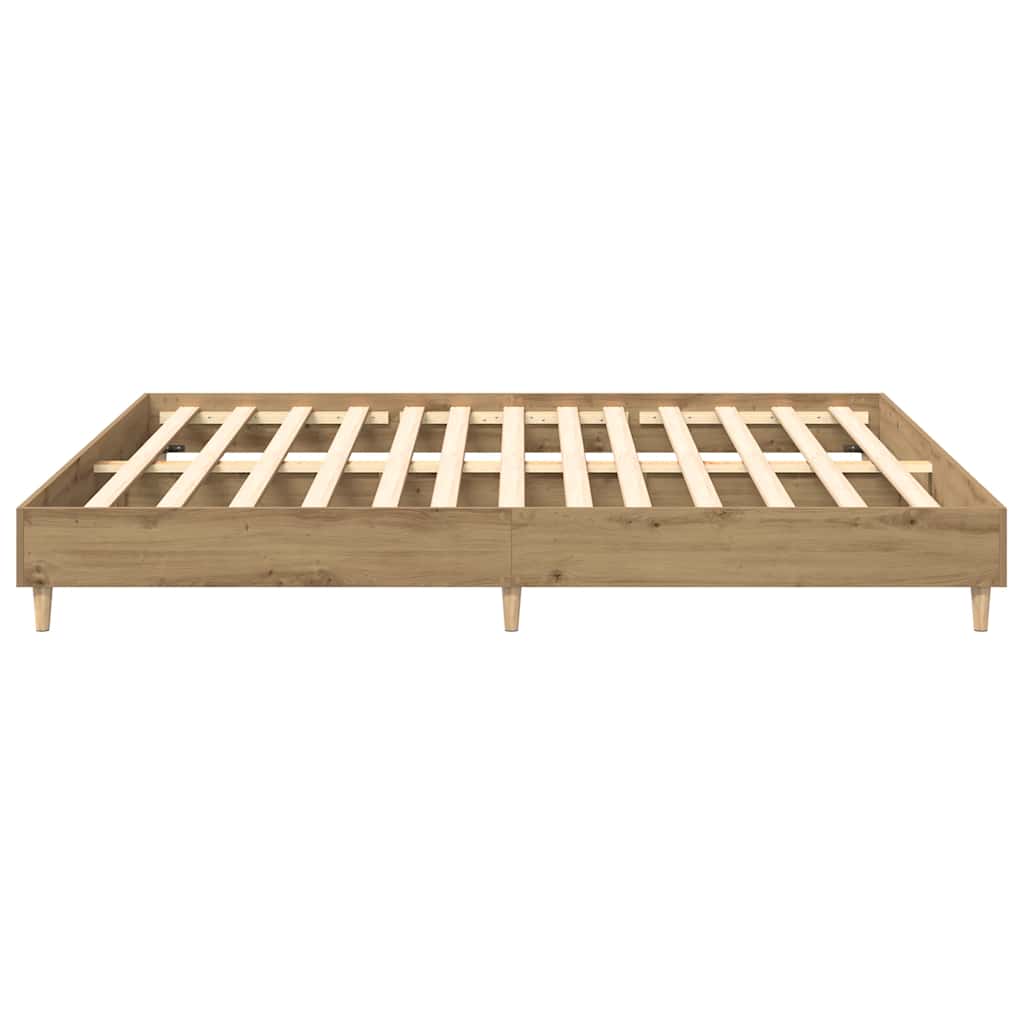 vidaXL Rama łóżka bez materaca Artisan Oak 160x200cm Drewno klejone
