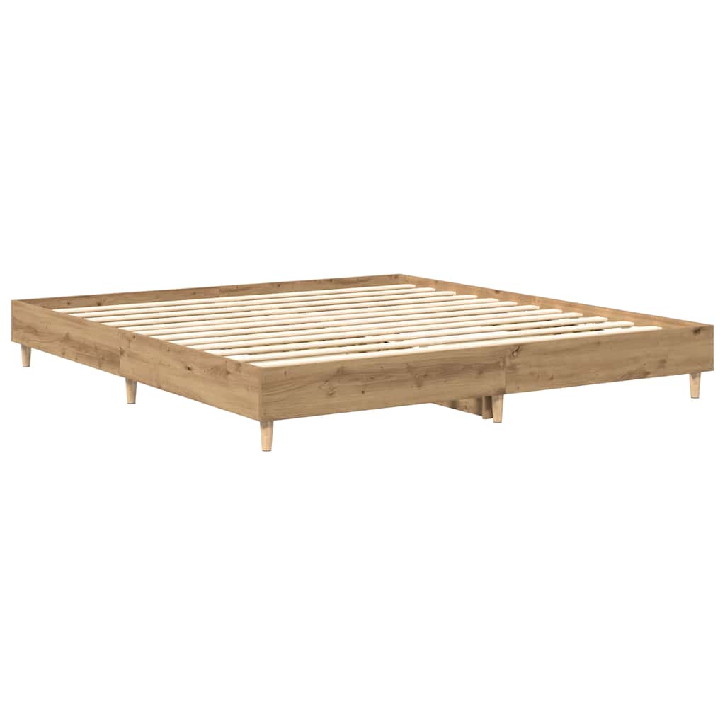 vidaXL Rama łóżka bez materaca Artisan Oak 160x200cm Drewno klejone