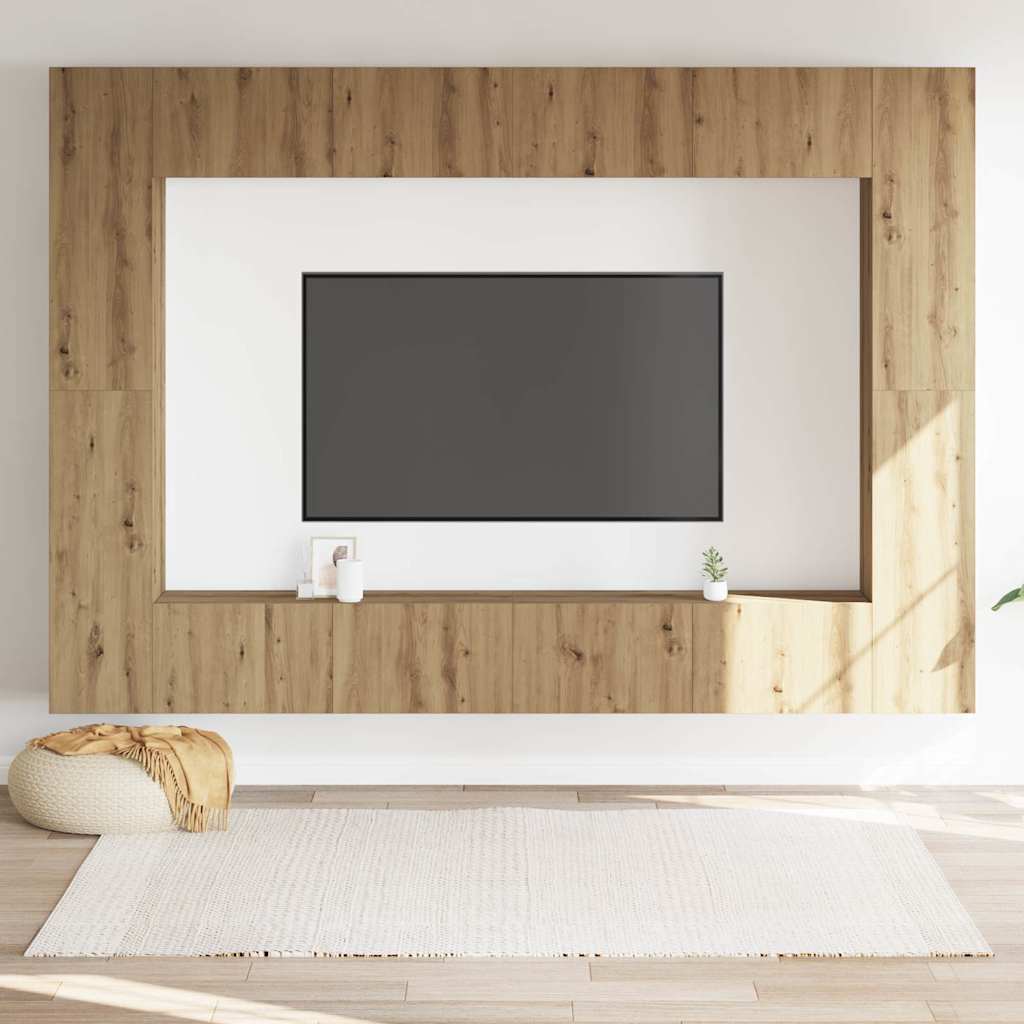 vidaXL 8-cz. zestaw szafek TV, dąb artisan, materiał drewnopochodny