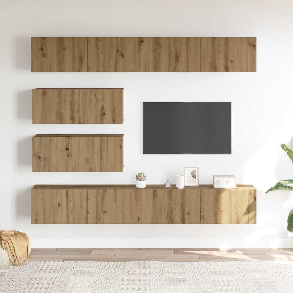 vidaXL 6-cz. zestaw szafek TV, dąb artisan, materiał drewnopochodny
