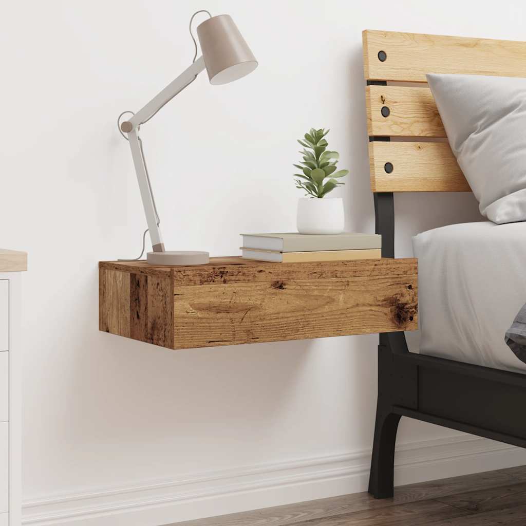 vidaXL Szafka nocna Stare drewno 60x35 cm materiał drewnopochodny