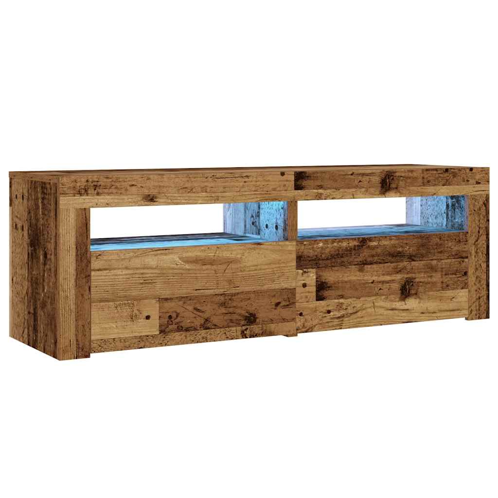 vidaXL Szafki nocne z LED, 2 szt., stare drewno, 60x35x40 cm