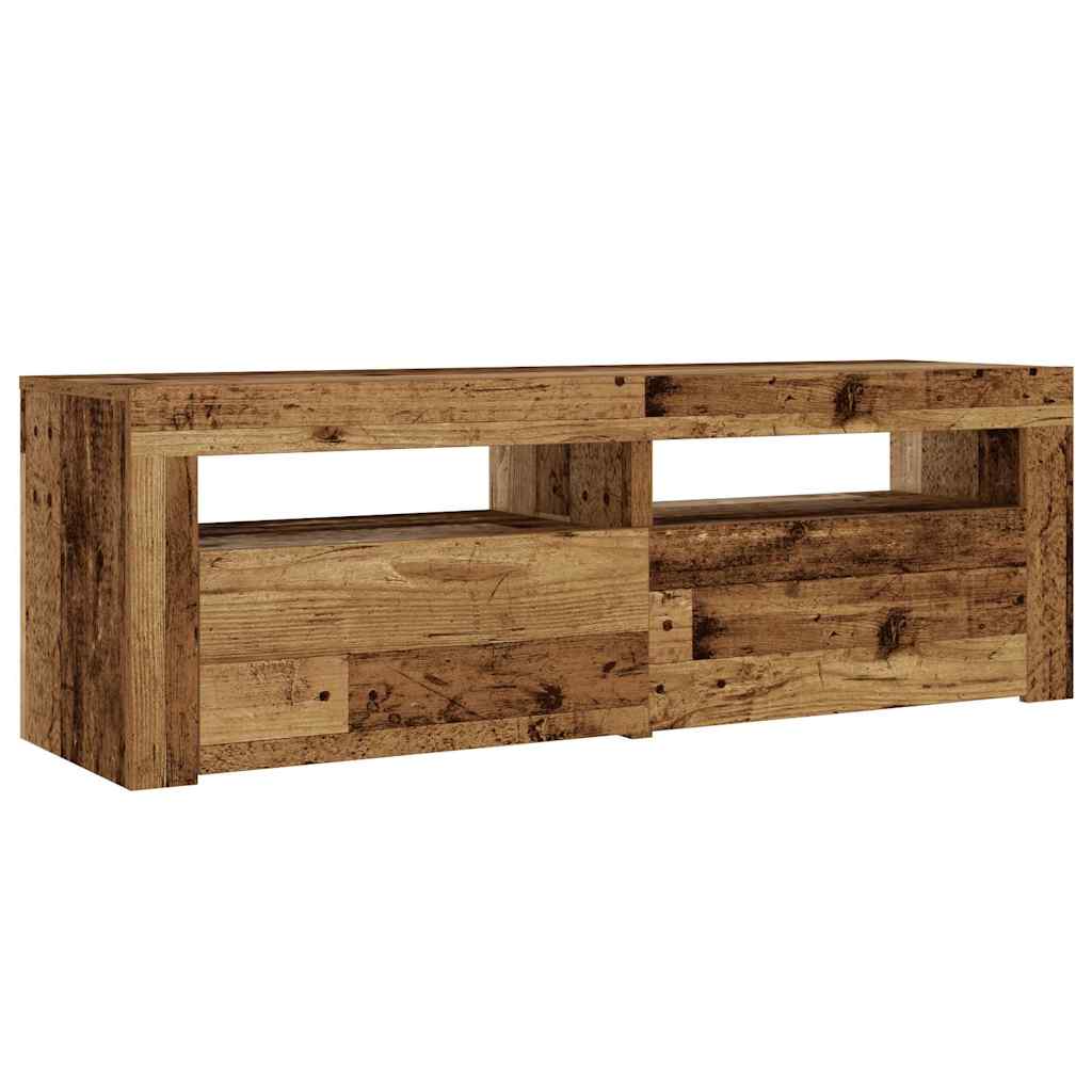 vidaXL Szafki nocne z LED, 2 szt., stare drewno, 60x35x40 cm