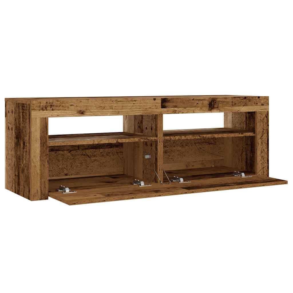 vidaXL Szafki nocne z LED, 2 szt., stare drewno, 60x35x40 cm
