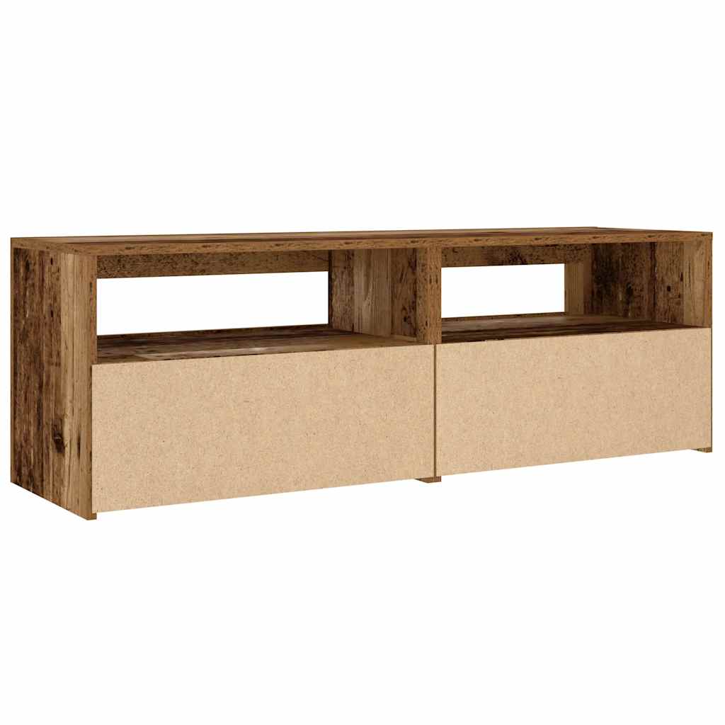 vidaXL Szafki nocne z LED, 2 szt., stare drewno, 60x35x40 cm