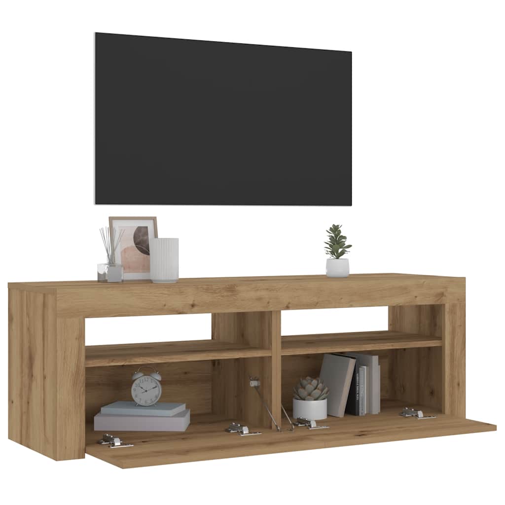 vidaXL Szafki nocne z LED, 2 szt., dąb artisan, 60x35x40 cm