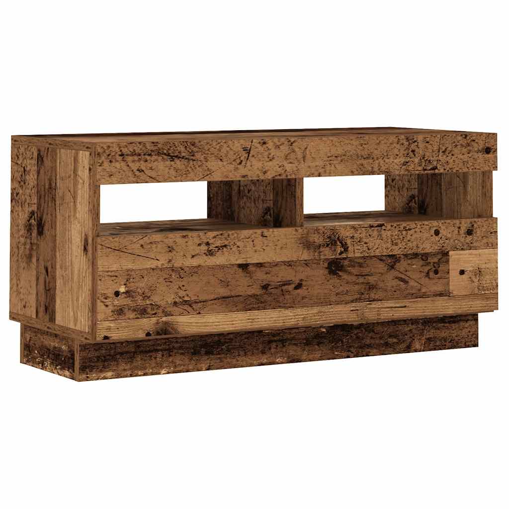 vidaXL Szafka pod TV z oświetleniem LED, stare drewno, 180x35x40 cm