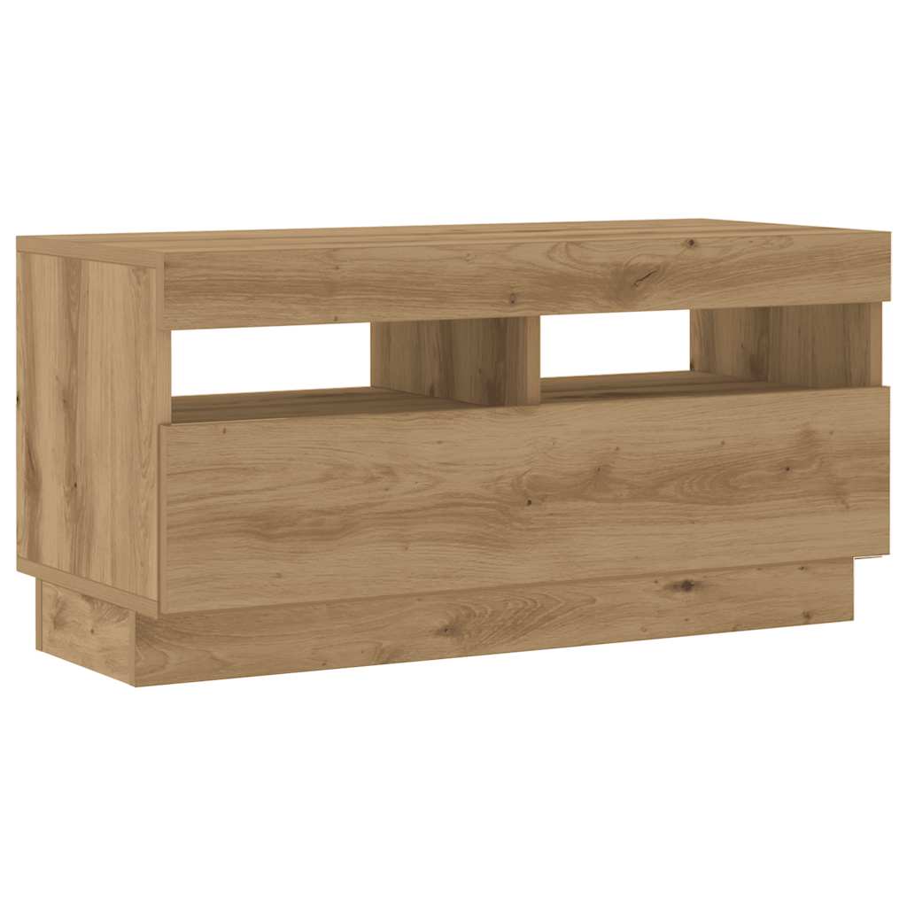 vidaXL Szafka pod TV z oświetleniem LED, dąb artisan, 180x35x40 cm