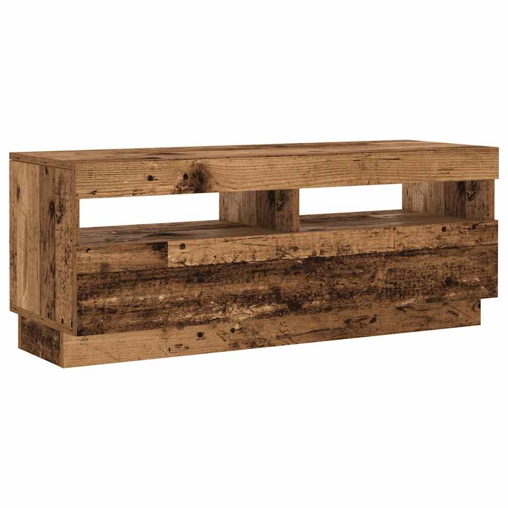 vidaXL Szafka pod TV z oświetleniem LED, stare drewno, 200x35x40 cm
