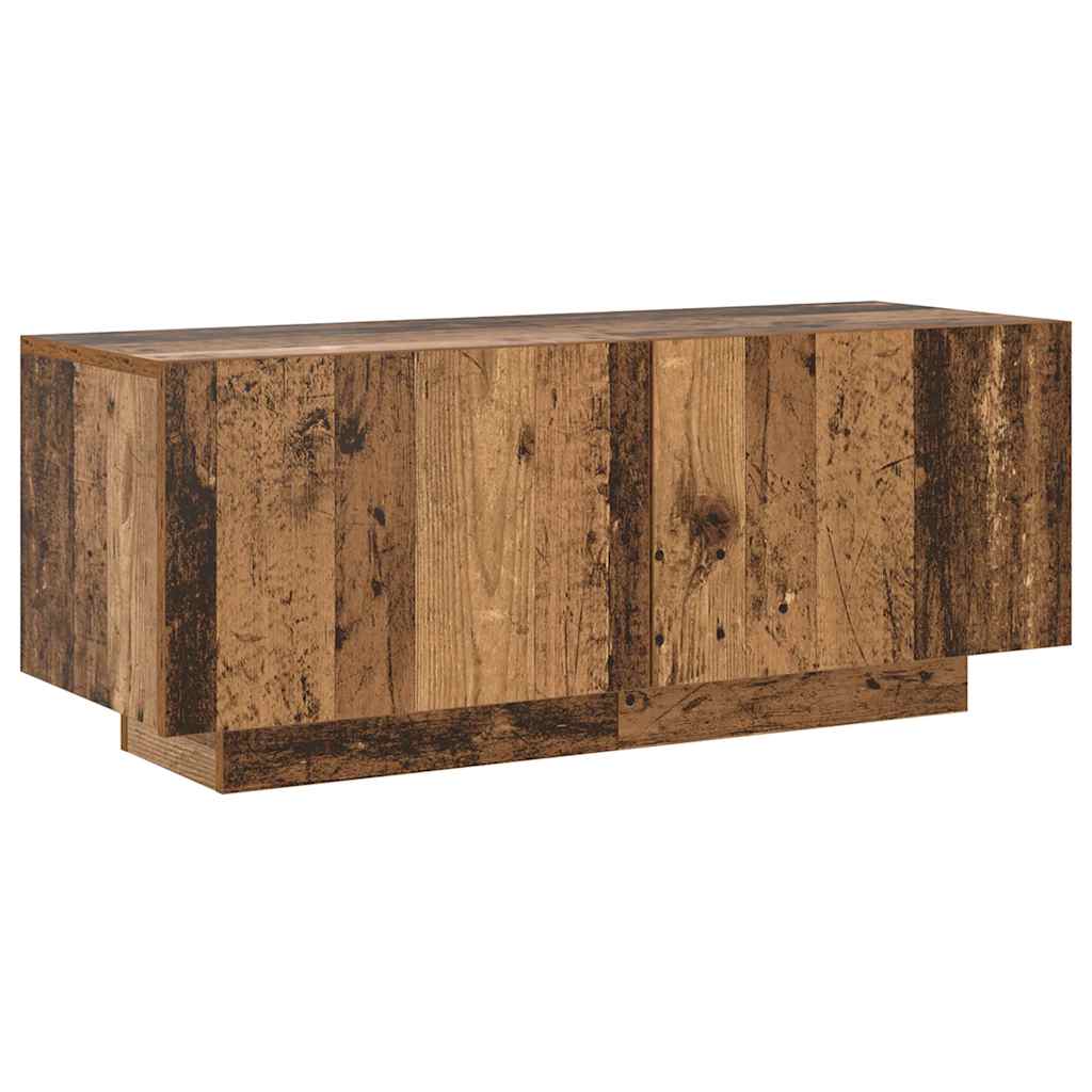 vidaXL Szafka pod TV z oświetleniem LED, stare drewno, 200x35x40 cm