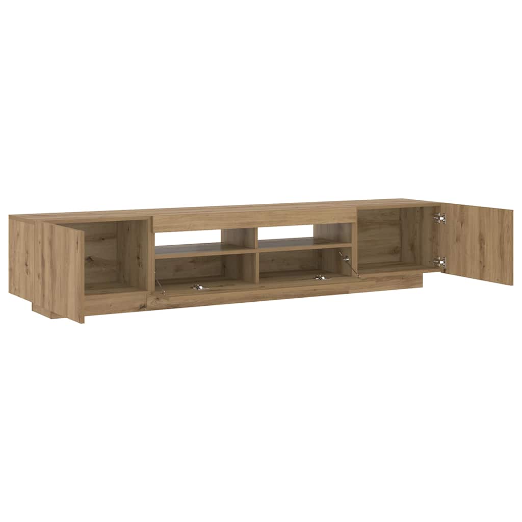 vidaXL Szafka pod TV z oświetleniem LED, dąb artisan, 200x35x40 cm