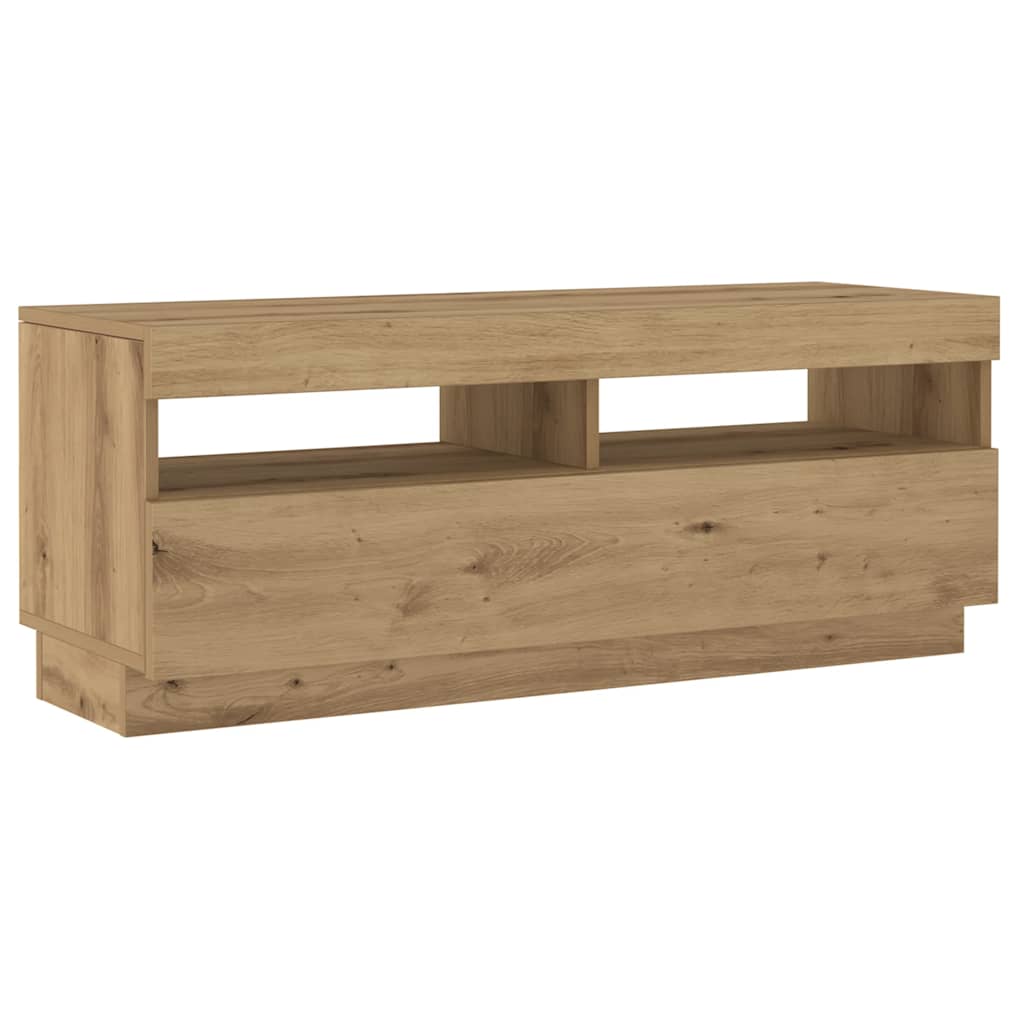 vidaXL Szafka pod TV z oświetleniem LED, dąb artisan, 200x35x40 cm