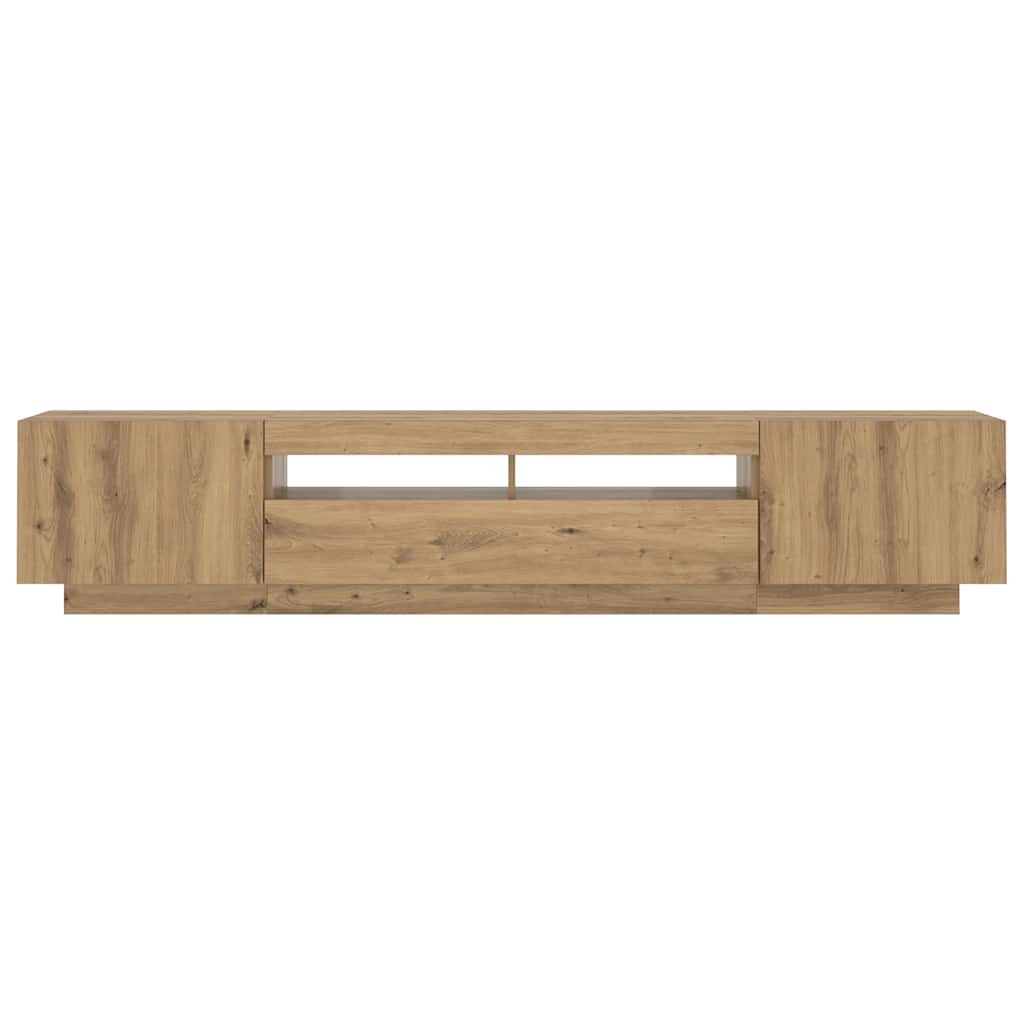 vidaXL Szafka pod TV z oświetleniem LED, dąb artisan, 200x35x40 cm