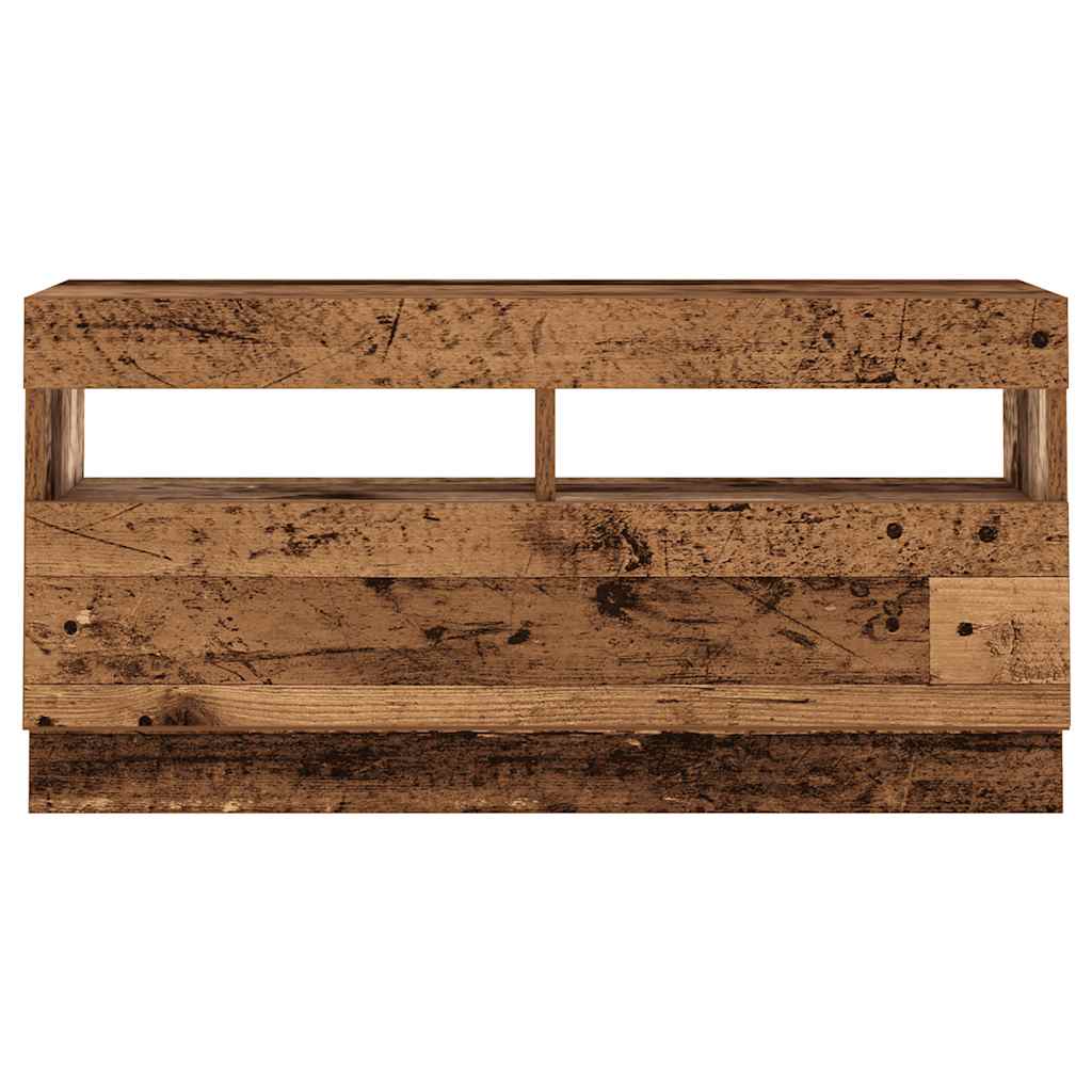 vidaXL Szafka pod TV z oświetleniem LED, stare drewno, 260x35x40 cm