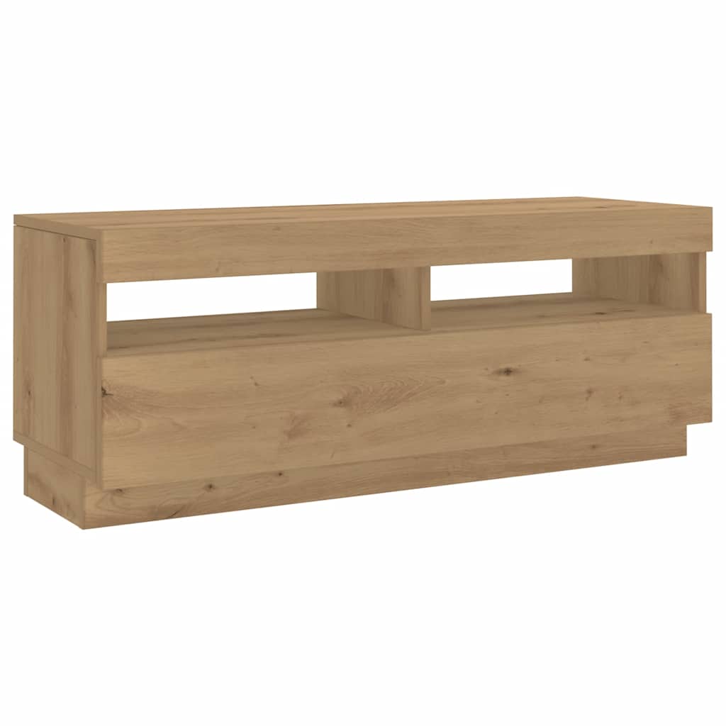 vidaXL Szafka pod TV z oświetleniem LED, dąb artisan, 300x35x40 cm