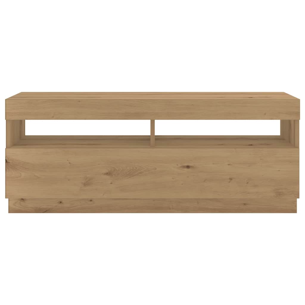 vidaXL Szafka pod TV z oświetleniem LED, dąb artisan, 300x35x40 cm