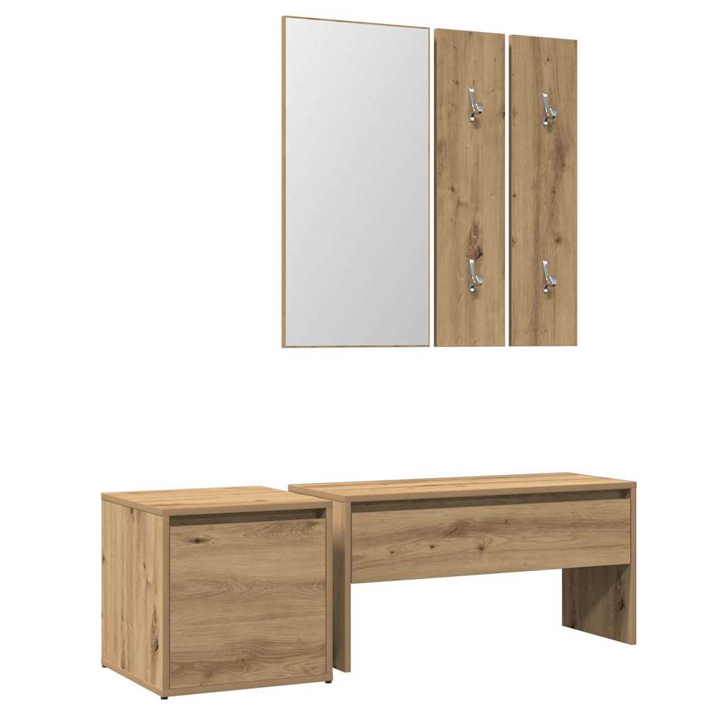 vidaXL Zestaw mebli do przedpokoju dąb artisan materiał drewnopochodny
