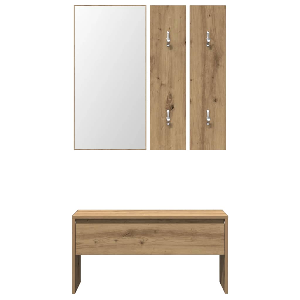 vidaXL Zestaw mebli do przedpokoju dąb artisan materiał drewnopochodny