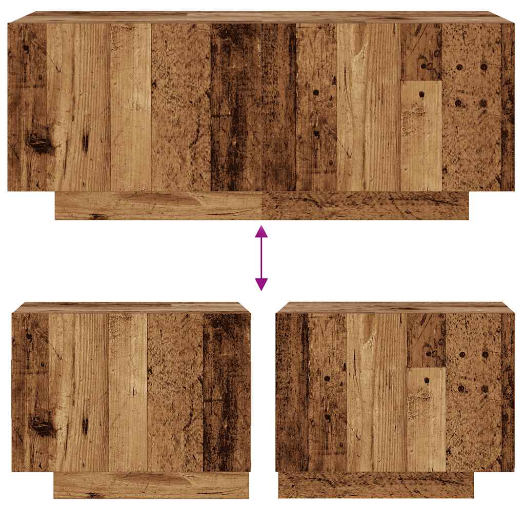 vidaXL Szafka nocna, stare drewno, 100x35x40 cm