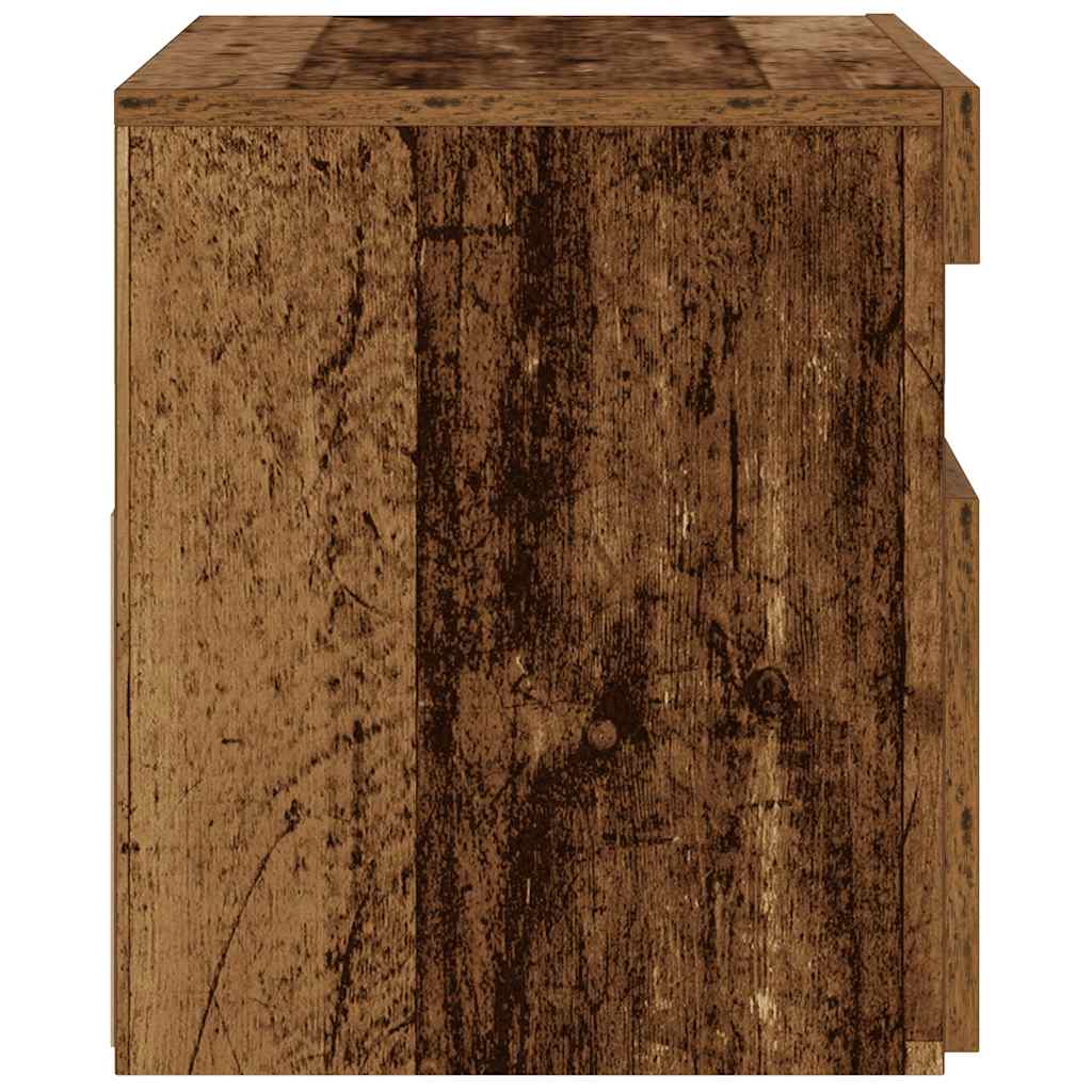 vidaXL Szafka nocna z oświetleniem LED, stare drewno, 60x35x40 cm