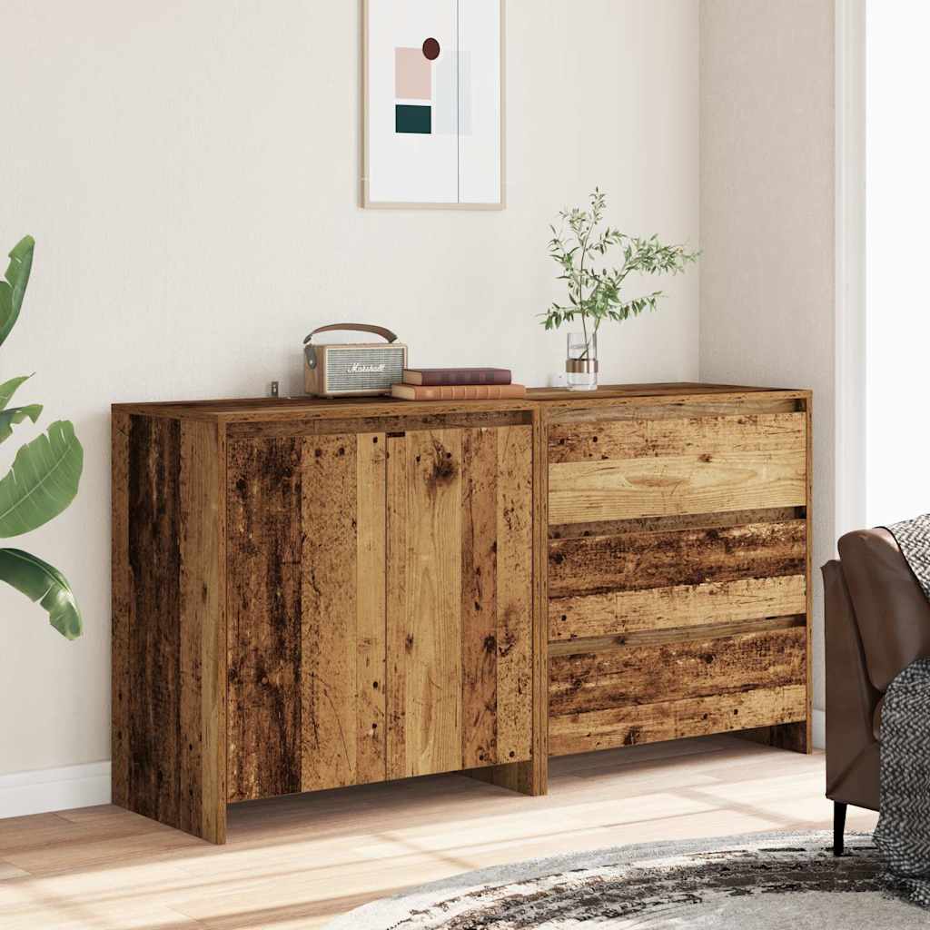 vidaXL 2-cz. szafka, stare drewno, 60x30x75cm, materiał drewnopochodny