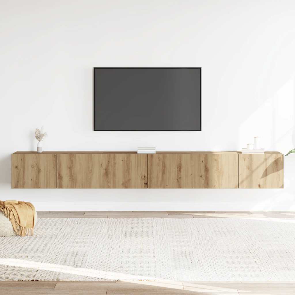 vidaXL 3-cz. zestaw szafek TV, dąb artisan, materiał drewnopochodny